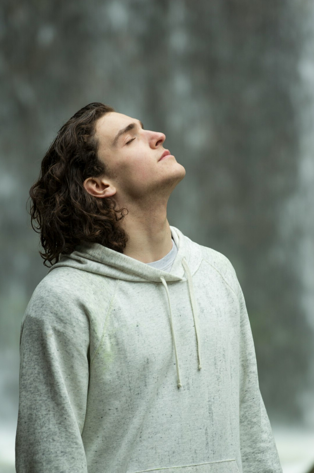 person practicing deep breathing