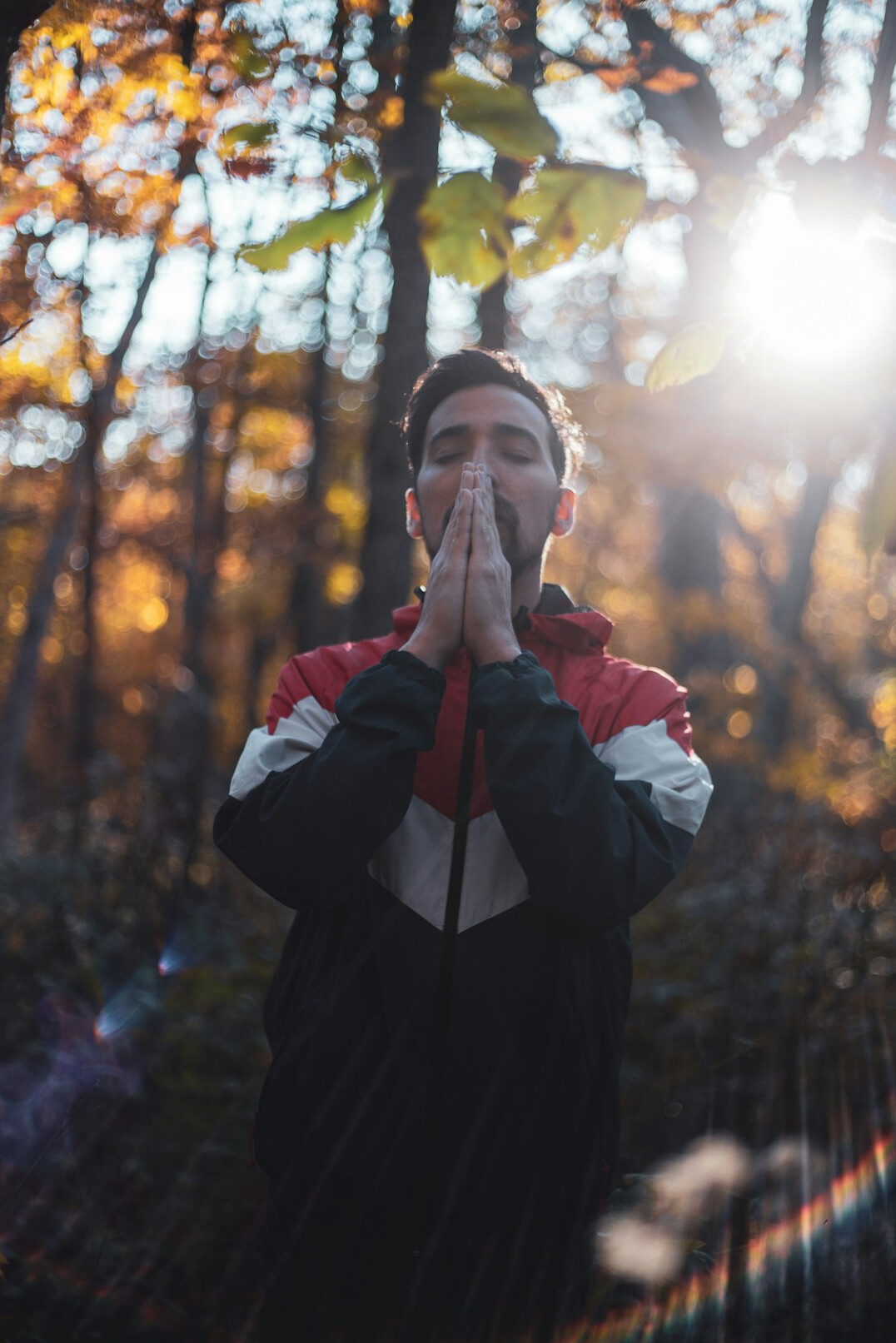 person practicing breathing exercises