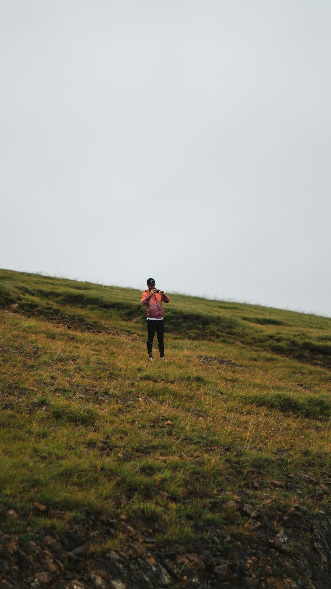 person walking in nature